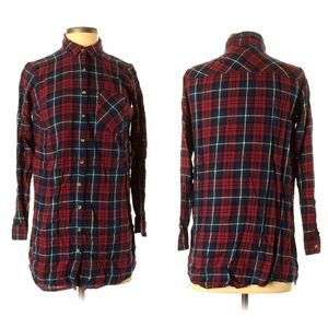 Atmosphere Longsleeve Plaid Shirt, Red/Blue, Size 4, Small